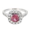 Image 1 : 18K White Gold 1.14ct Padparadscha Sapphire and Diamond Ring