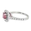 Image 2 : 18K White Gold 1.14ct Padparadscha Sapphire and Diamond Ring