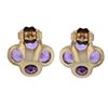 Image 2 : 14KT Yellow Gold 1.80ctw Amethyst Earrings