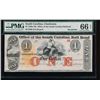 Image 1 : 1840-1870's $1 South Carolina Rail Road Note PMG 66EPQ
