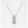 Image 1 : 14KT White Gold Diamond Pendant with Chain