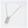 Image 2 : 14KT White Gold Diamond Pendant with Chain