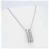 Image 3 : 14KT White Gold Diamond Pendant with Chain