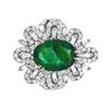 Image 1 : 18KT White Gold 3.57ct Emerald and Diamond Ring