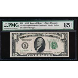 1928B $10 Chicago Federal Reserve Note PMG 65EPQ