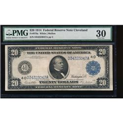 1914 $20 Cleveland Federal Reserve Note PMG 30