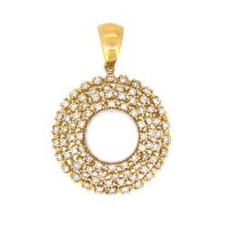 14KT Yellow Gold 12.5mm Pearl and Diamond Pendant