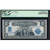 Image 1 : 1899 $2 Mini Porthole Silver Certificate PCGS 64PPQ