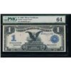 Image 1 : 1899 $1 Black Eagle Silver Certificate PMG 64