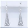 Image 2 : Sterling Silver Glitter Dangle Earrings