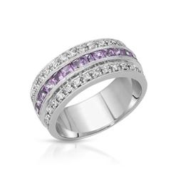 14KT White Gold 1.12ctw Pink Sapphire and Diamond Ring