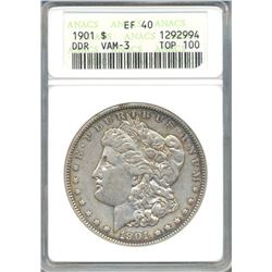 1901 $1 Morgan Silver Dollar Coin ANACS EF40