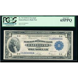 1918 $1 Cleveland Federal Reserve Bank Note PCGS 65PPQ