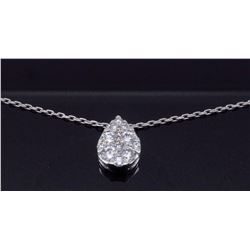 14KT White Gold 0.25ctw Diamond Pendant with Chain