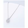 Image 3 : 14KT White Gold 0.25ctw Diamond Pendant with Chain