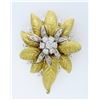 Image 1 : 18KT Two Tone Gold 1.03ctw Diamond Brooch