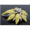 Image 2 : 18KT Two Tone Gold 1.03ctw Diamond Brooch