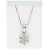 Image 1 : 14KT White Gold 0.25ctw Diamond Pendant with Chain