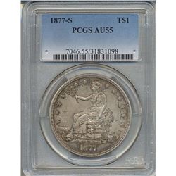 1877-S $1 Trade Dollar Coin PCGS AU55