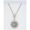 Image 1 : 14KT White Gold Diamond Pendant with Chain