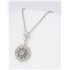 Image 2 : 14KT White Gold Diamond Pendant with Chain