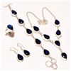 Image 1 : Blue Sapphire 4 Piece Jewelry Set
