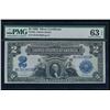 Image 1 : 1899 $2 Mini Porthole Silver Certificate PMG 63EPQ