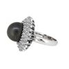 Image 2 : 18K White Gold 14mm Tahitian Pearl and Diamond Ring