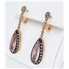 Image 2 : Levian 14KT Rose Gold Amethyst and Diamond Earrings