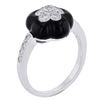 Image 3 : 18KT White Gold Onyx and Diamond Ring