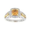 Image 1 : 18KT Two Tone Gold 1.26ctw Fancy Orangy Brown Diamond Ring