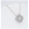 Image 3 : 18KT White Gold 0.60ctw Diamond Pendant with Chain