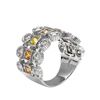 Image 2 : 14KT White Gold 1.56ctw Multi Color Sapphire and Diamond Ring