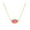 Image 1 : 18KT Yellow Gold 2.08ct Padparadscha Sapphire and Diamond Pendant with Chain