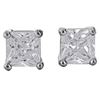 Image 1 : SILVER 2.20ctw Cubic Zirconia Solitaire Earrings