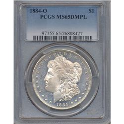 1884-O $1 Morgan Silver Dollar Coin PCGS MS65DMPL