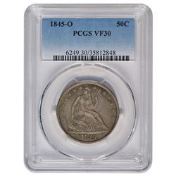 1845-O Seated Liberty Head Half Dollar Coin PCGS VF30