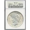 Image 1 : 1923 $1 Peace Silver Dollar Coin ANACS MS61