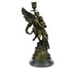 Image 2 : Eros & Psyche Bronze Candelabra Candle Holder Sculpture 14" x 6