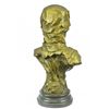 Image 4 : Art Deco Gilt Bronze Female Goddess Bust Bronze Sculpture Great Detail Statue
