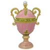 Image 1 : 5.5" Amphora Pink Enamel Faberge Inspired Egg Figurine