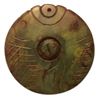 Image 1 : Antique Chinese Jadeite Fish Pendant Disk Carved Medallion Round 2 1/4"