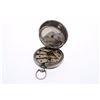 Image 3 : An open face pocket watch. White metal case, stamped