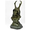 Image 2 : Bronze Bust Sculpture of Native American in Antler Headdress 17" x 9"