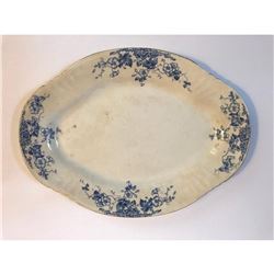 Large English Victorian Thomas Hughes & Son Flow Blue Platter