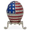 Image 2 : 2.5" USA Flag Enameled Jeweled Faberge Inspired Egg