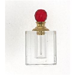 Red Crystal Perfume Bottle 8010R Faceted Cut Glass Decorative Luxury Collectible