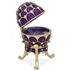 Image 2 : 2.25" Crystal Purple Arches Enameled Faberge Inspired Easter Egg