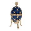 Image 6 : 4.8" Russian Coat Of Arms Blue Royal Inspired Russian Faberge-Inspired Egg