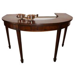 English Mahogany Demi Lune Wine Tasting Table